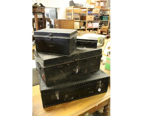 Victorian Metal Trunk and another Trunk