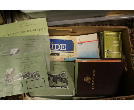 Collection of Ephemera including Nine 1960's  Sotheby's Catalogues relating to Vintage Cars and Motorcycles together with Sco