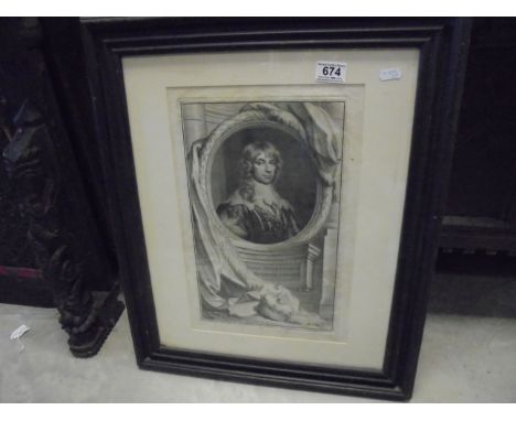 18th century, a framed engraving portrait of the Duke of Richmond and Lenox