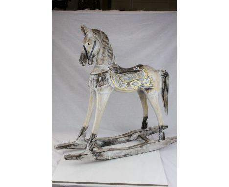 Painted Wooden Rocking Horse 85cms long x 80cms high