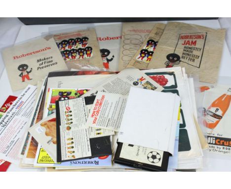 Quantity of Robertson's Jam Golly Advertising Ephemera, Stickers, Paper Bags, Magazine Adverts plus Six Limited Edition Ename