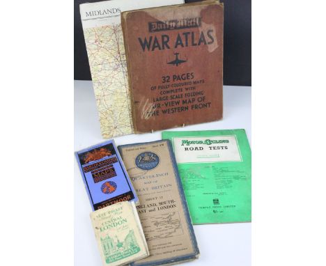 Daily Mail ' War Atlas ' with 32 Pages of Coloured Maps dated 1940 together with Military Edition Ordnance Survey Edition Map