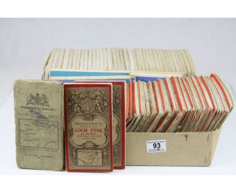 Approximately 24 Folded Ordnance Survey ' New Popular Edition One-Inch Maps ' together with approximately 41 Bartholomews Rev