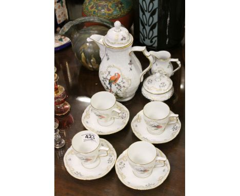 Rosenthal ' Classic Rose ' Cabinet Coffee Set comprising Coffee Pot, Cream, Sugar and Four Cups and Saucers