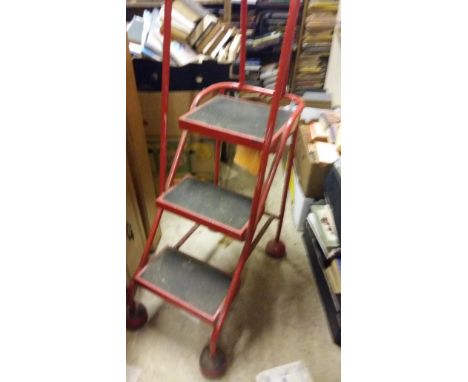 4-wheel Shelf/Library Ladder- stated to be very stable and ideal for bookshelves