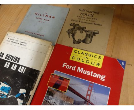 Motoring &amp; Car Ephemera, inc Solex, Hillman Minx, Ford Mustang (8)