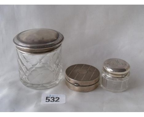 Compact with engine turned cover 2” dia Birm 1928 etc  