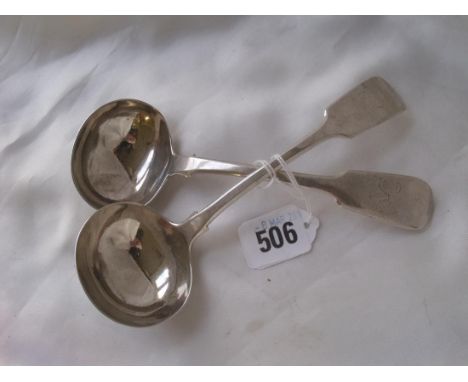 Victorian fiddle pattern sauce ladle Lon 1839 by CB   also another 110g       