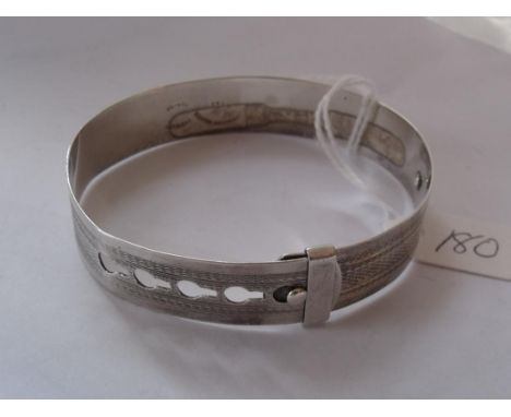 Sterling silver bangle in the form of a belt 12.5g   