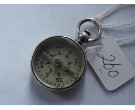 Victorian silver compass fob      