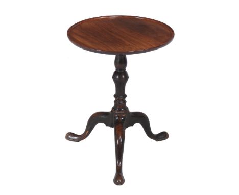 A George III mahogany tripod table or kettle stand, circa 1760, 59cm high, the top 46cm diameter    