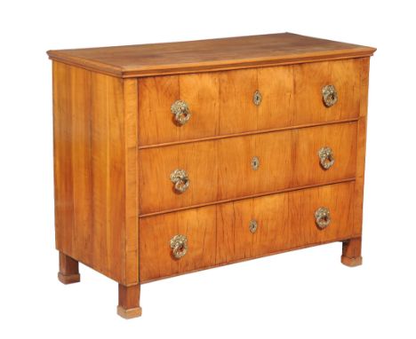  A French fruitwood commode  , mid 19th century, 97cm high, 125cm wide, 60cm deep 
