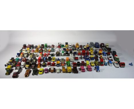A large collection of playworn diecast models, makers to include - Matchbox, Corgi and others. 