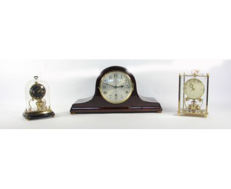 A mid 20th Century Westminster chime mantle clock, together with a Kundo anniversary mantle clock and a battery operated Germ
