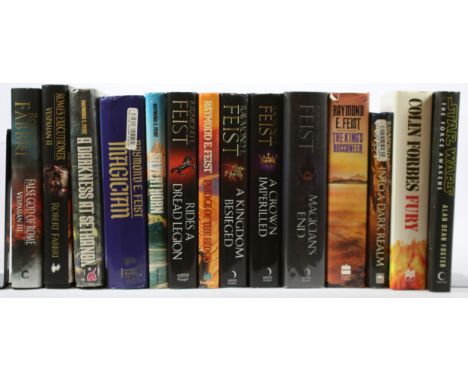 A collection of seventy five hardback first edition novels, consisting of high fantasy and military, from the authors : Rober