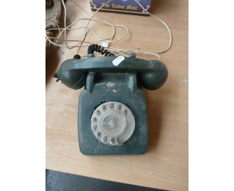 Original GPO 706F Rotary Dial Telephone in Green (Converted)