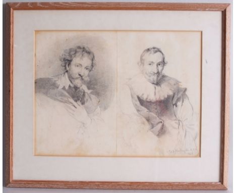 W. F. Woodington A.R.A, (1806-1893) A pair of Portrait pencil studies, dated 1829, signed and dated lower right, framed, moun