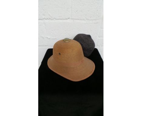 Casarini Polo hat circa 1950's and one other straw skull cap (2)  
