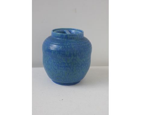 Poole Pottery, Sylvan Ware, a large Shop Storage Jar and Cover commissioned by Brunts Tobacconist's, St James Street, Taunton