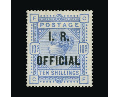 Great Britain - Officials : (SG O9cb) 1884-88 INLAND REVENUE 10s cobalt on white paper, CF, centred slightly to left, fine un