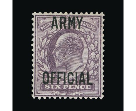 Great Britain - Officials : (SG O52) 1902-03 ARMY 6d, ovptd. Type O6, small faint corner crease, fresh, fine m.m. BPA Cert. (