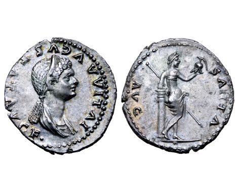 Julia Titi (daughter of Titus) AR Denarius. Struck under Domitian. Rome, AD 80-81. IVLIA AVGVSTA T AVG F, diademed and draped