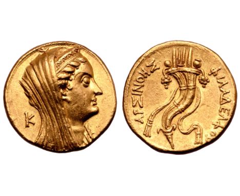 Ptolemaic Kingdom of Egypt, Arsinoe II AV Mnaieon - Oktadrachm. Alexandria, circa 253-246 BC. Head right, veiled and wearing 