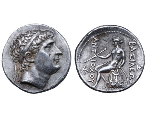 Seleukid Empire, Antiochos I Soter AR Tetradrachm. Seleukeia on the Tigris, circa 281-261 BC. Diademed head right / Apollo De