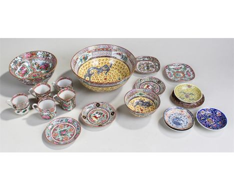 Canton porcelain, to include bowls, cups and saucers, etc, (qty)