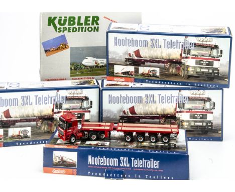 Conrad 1:50 Nooteboom Teletrailers &amp; Tractor Units, four sets of tractor units and trailers, all contained in No.66139/0 