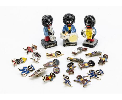 Vintage &amp; Modern Robertson's Golly Badges, including Rev Gomm Lollipop Man, Boy Scout (2), Bagpiper, Guitarist, Skater, C