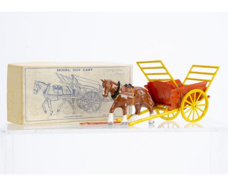 Charbens rare post WW2 diecast version of Model Hay Cart in uncommon orange version,  complete with rare diecast FRONT and BA