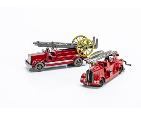 British Diecast Fire Engines, Morestone Fire Engine &amp; Extending Escape,  DCMT Crescent Fire Engine No.1221, G-VG, DCMT la
