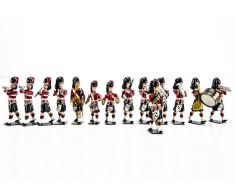 Britains soldiers finely converted and repainted into a 27 piece Black Watch band,  clarinets (5), trombones (5), bugles (5),