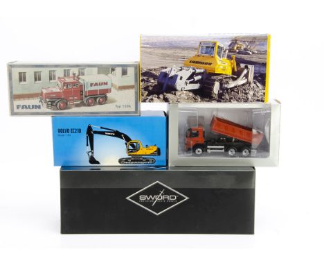 1:50 Construction Vehicles, NZG No.775 Liebherr PR764 Crawler Tractor, No.504 FAUN Typ 1206 Prime Mover, Motorart Volvo FM9 C