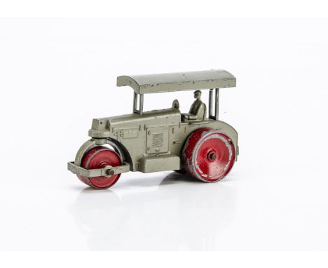 Early Lesney Large Scale Aveling Barford Road Roller, greyish-brown body, driver, red metal rollers, no flywheel, rear canopy