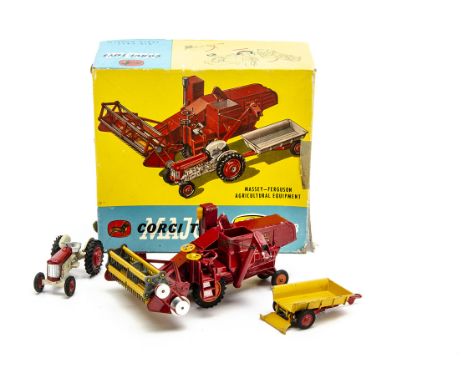 A Corgi Major Toys Gift Set 8 Massey-Ferguson Agricultural Equipment, comprising 1111 Combine Harvester, 50 Massey-Ferguson 6