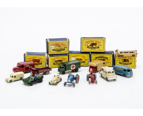 Matchbox Lesney 1-75 Series, including 72 Fordson Major Tractor, 35 ERF Horse Box, 34 Volkswagen Van, 4 Massey Harris Tractor