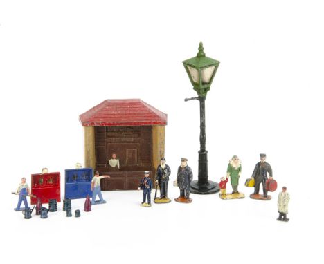 A selection of unusual figures and accessories by various makers including Wardie Master Models and Dinky comprising Crescent