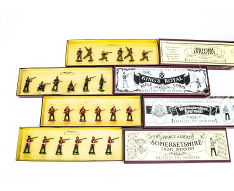 Britains New Metal Special Collectors Edition boxed 6 piece sets of foot figures comprising 8802 the Worcestershire Regiment,