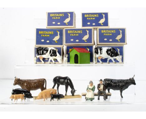 Britains farm picture packs comprising 5014 1 Highland Cattle (2 containing 1 black and 1 brown version),  5015 Dog and Kenne