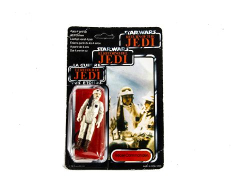 Vintage Star Wars Palitoy ROTJ Tri-Logo Rebel Commander Action Figure, on unpunched 70B back card, figure E, bubble P-F, heav