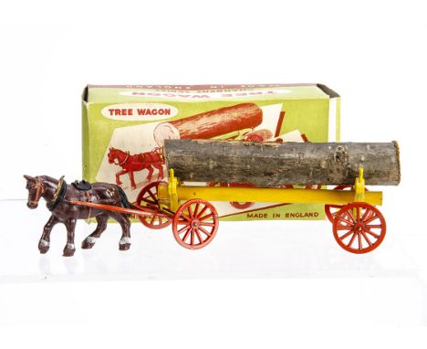 Charbens rare post WW2 plastic horse version One Horse Tree Wagon in illustrated box, VG in VG box,