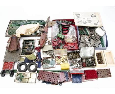 Large collection of pre and post-War Meccano including parts for Aeroplane Constructor, parts for Monoplane and Bi-Plane, pro