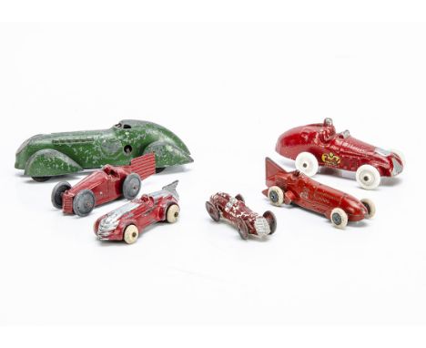 Streamlined Racing/Record Cars, including Tootsietoy pre-war Racer, Chad Valley clockwork Wee-Kin Sunbeam Talbot Racer, Fun-H