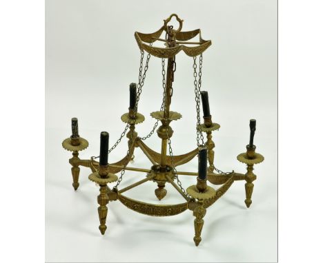 An attractive 6 branch gilt metal Chandelier. (1)