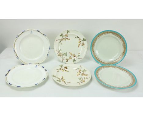 A collection of late 19th Century Dinner Plates &amp; Soup Plates, including 10 Royal Worcester, with decorated rim inside a 