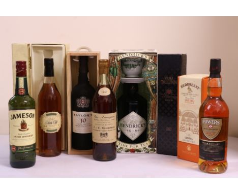 Mixed Lot: "Taylors 10 Year Old Tawny Port," in wooden box; "Redbreast Single Pot Still - Lustau Edition," Whiskey in box; "P