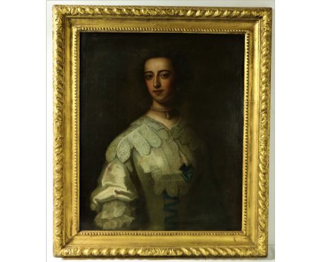 Studio of Sir Peter Lely (1618 - 1680)"Frances Theresa Stuart, Duchess of Richmond," O.O.C., fine quality half length portrai
