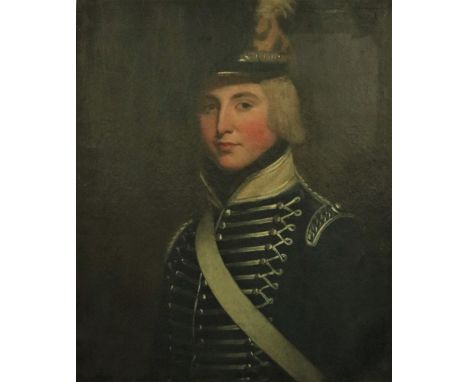 Late 18th Century English SchoolHalf length Portrait, "Captain Thomas Jennings of the 30th Regiment of Infantry," in military